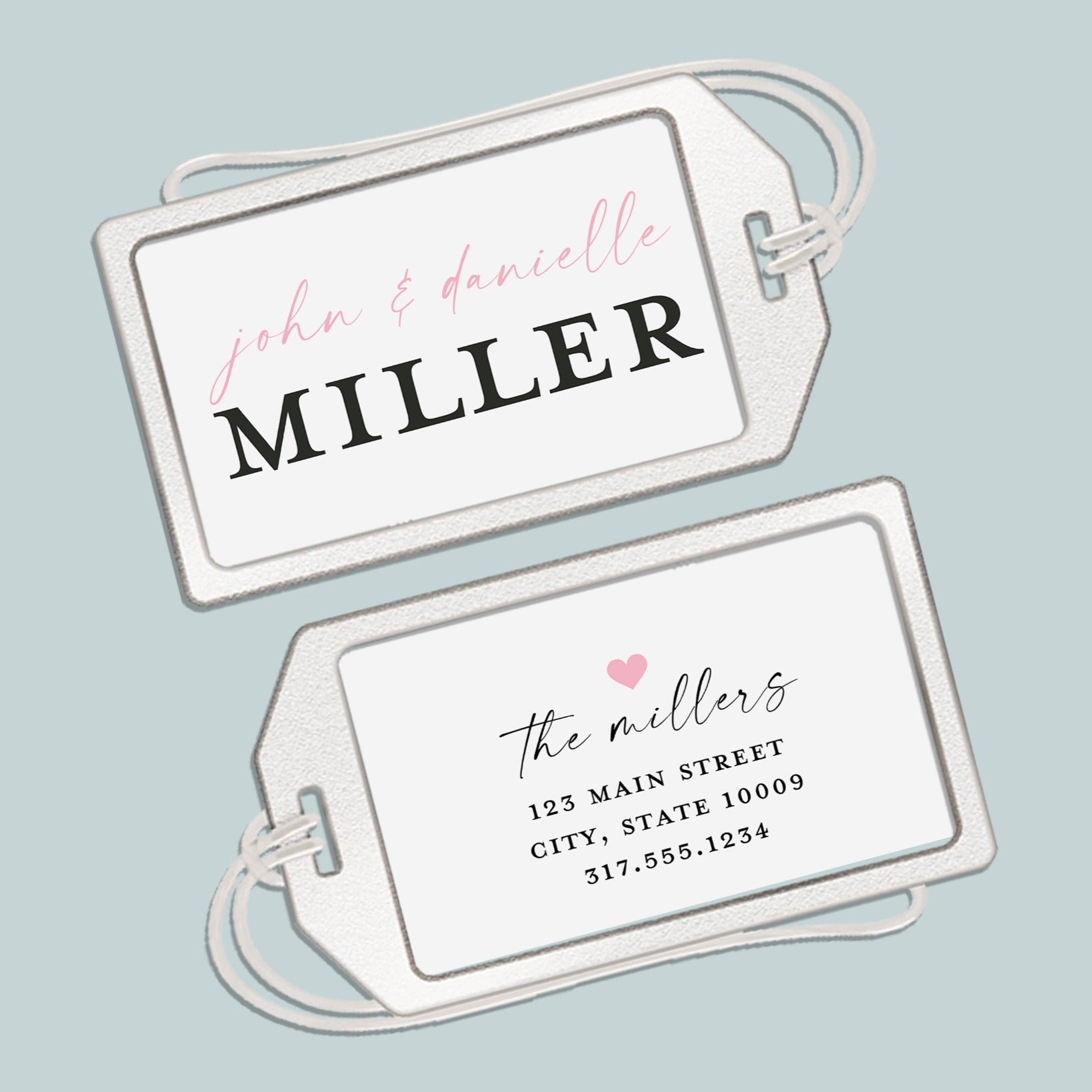 Newlyweds Personalized Acrylic Luggage Tag with Loop