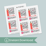 Pencil - Classroom Valentine's Day Cards - Printable Instant Download - The Note House